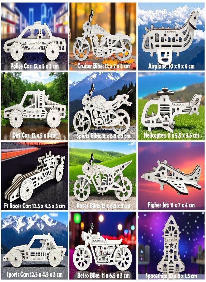 Funvention Birthday Return Gifts(Pack of 24)Fun Fidgets,Aircraft+Bike+Cars DIY Mini Mechanical Models 3D Puzzle Return Favours for Kids Birthday Party 5+ Years Made in India Toys Return Gift,Silver - Image 3